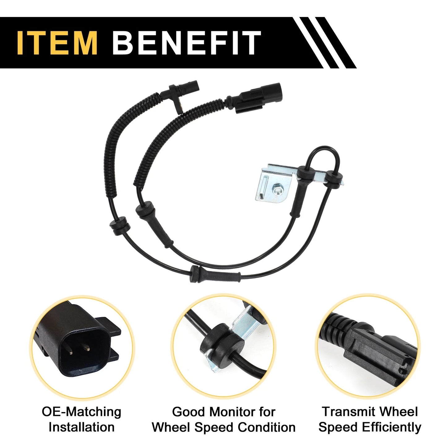 2x ABS Wheel Speed Sensor Front Left Right for Dodge Grand Caravan