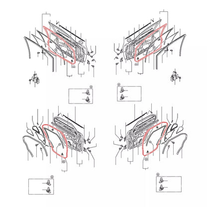 Door Weatherstrip Set for Mitsubishi Lancer Mirage 1995-2003