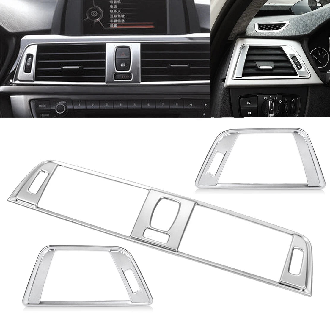 3 x Interior Trim Central/Rear Air Vent Covers for BMW 3 Series (2012-2019)