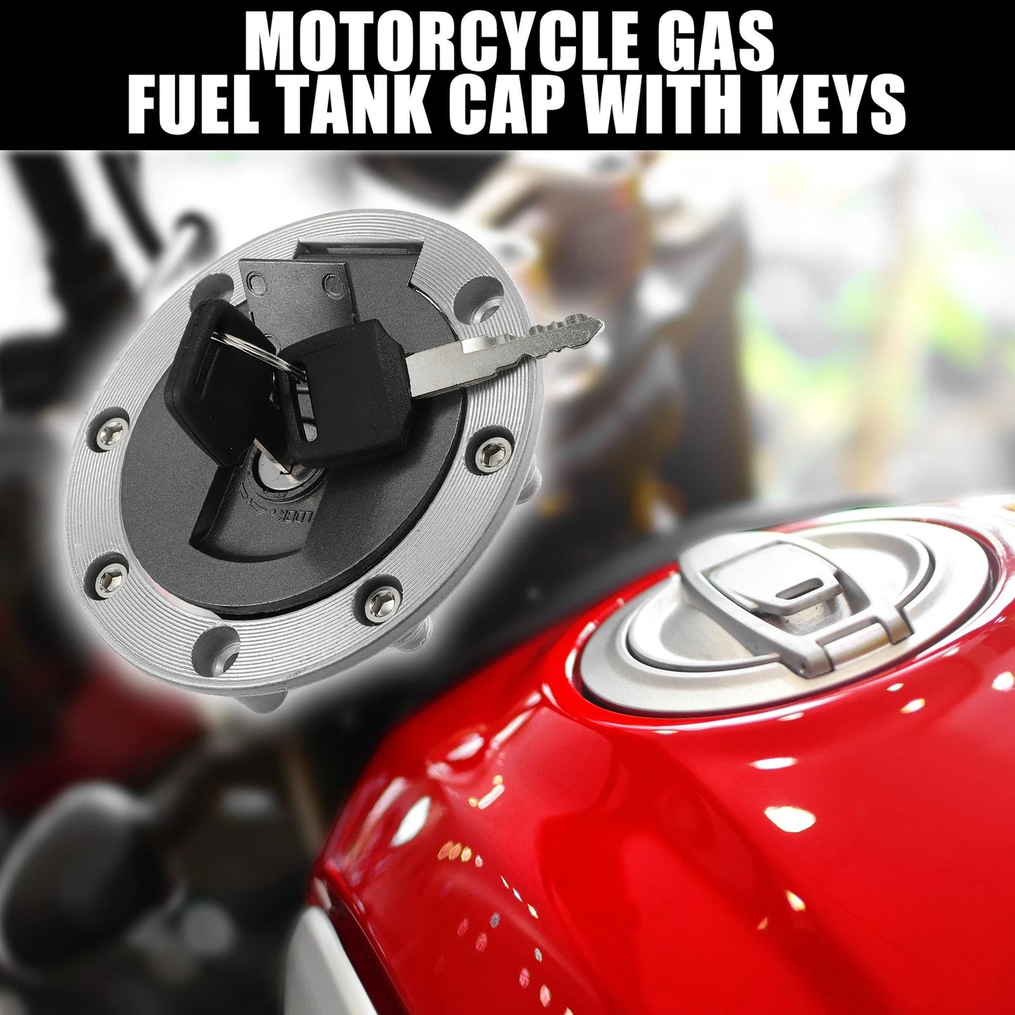 1 x Set Gas Tank Cover Locking Fuel Tank Cap with Keys for Yamaha