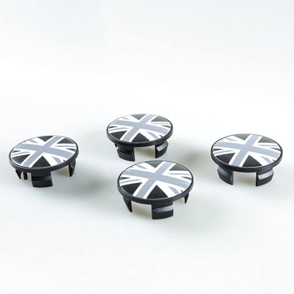 Black Union Jack Wheel Center Caps for MINI R50 R52 R53 R55 R56 R57 R58 R59 R60 (2001-2020)