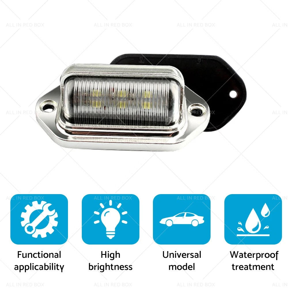 6 LED License Plate Light Lamps for Truck SUV Trailer Lorry