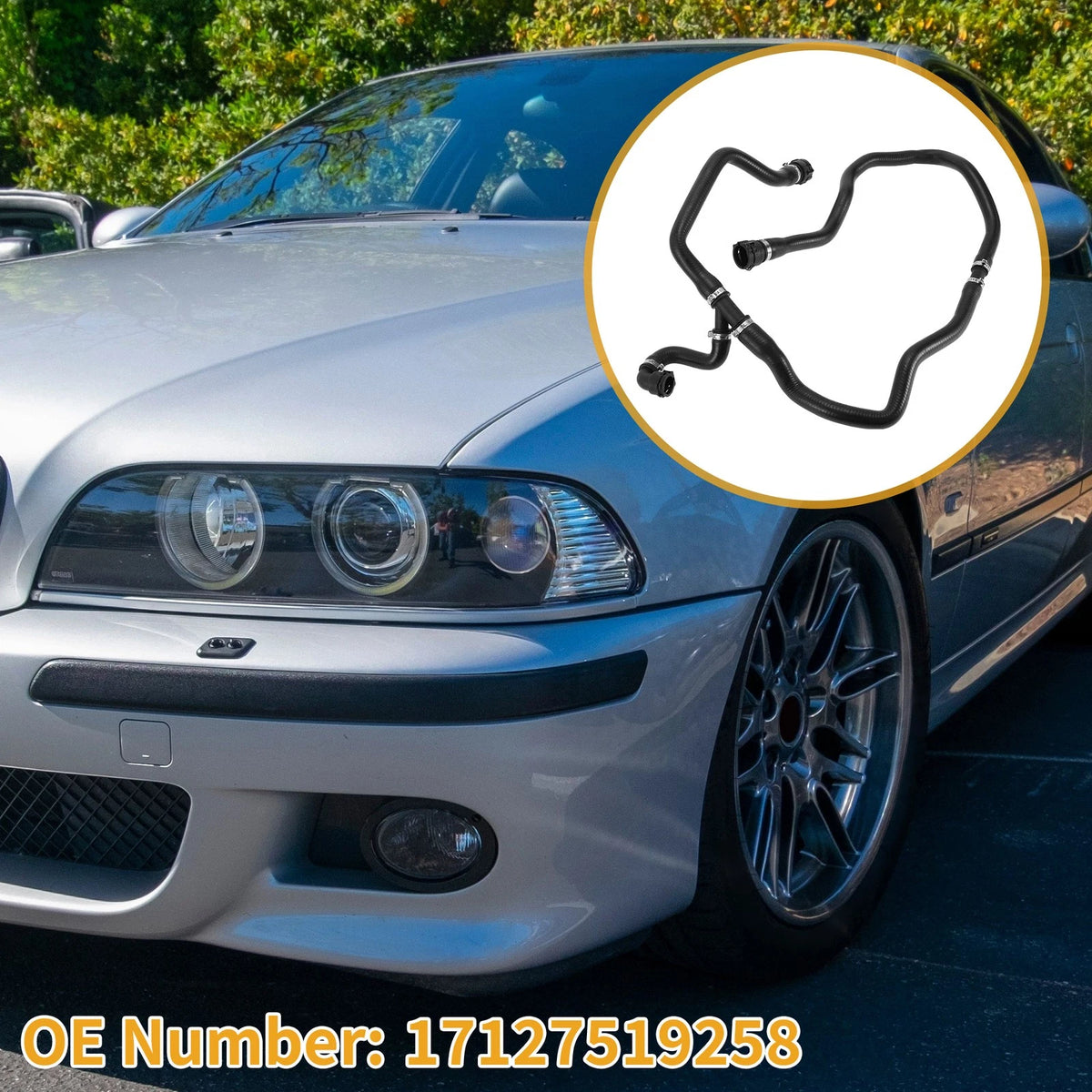 Radiator Hose Rubber Black for BMW 525i 530i (2004-2005) 1 x