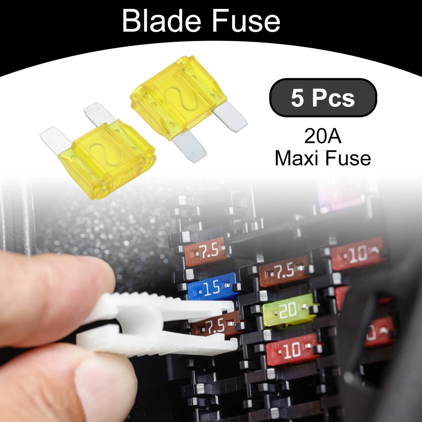 Maxi Fuse 20A Blade Fuse 5 Pcs for Car Boat Truck RV Motorcycle