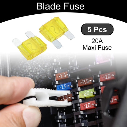 Maxi Fuse 20A Blade Fuse 5 Pcs for Car Boat Truck RV Motorcycle