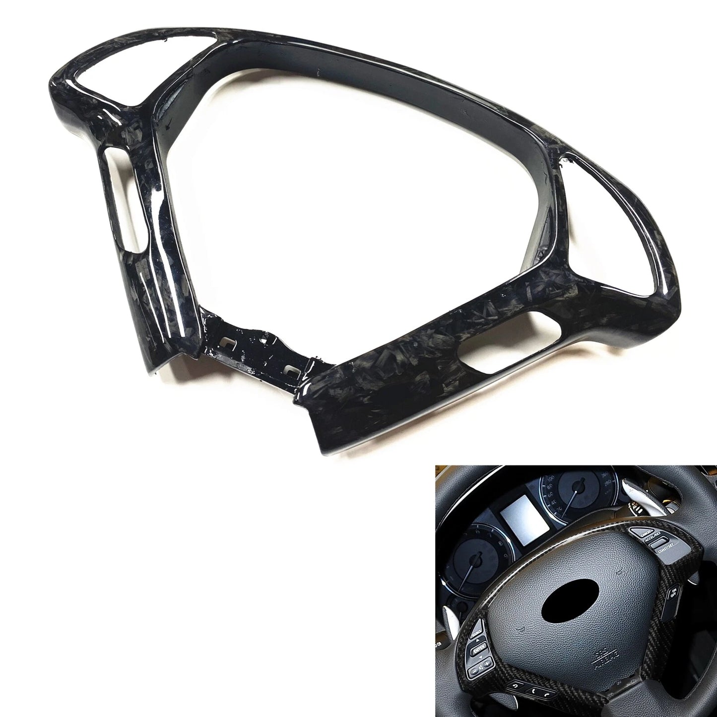 1x Carbon Fiber Steering Wheel Cover for Infiniti G25 G37 Q40 EX37 EX35 (2007-2013)
