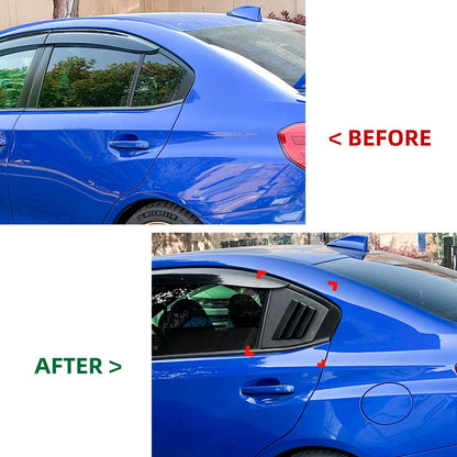 Gloss Black Side Rear Window Louver Cover for Subaru WRX STI VA (2014–2021)