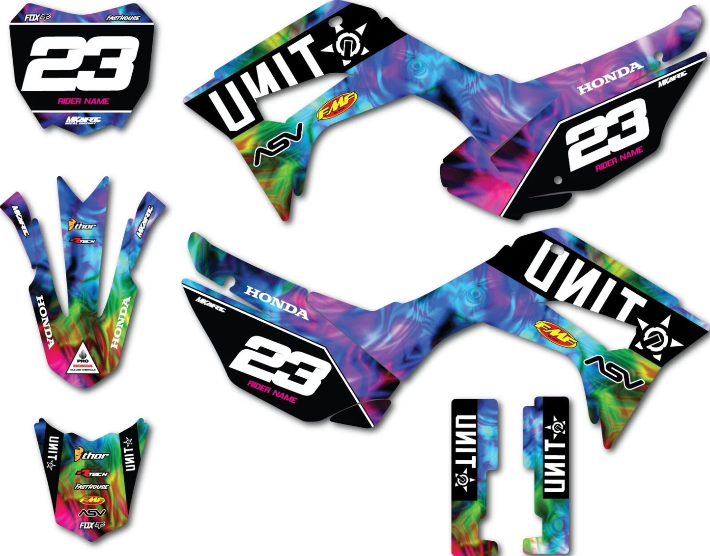 Custom Graphics Full Kit for Honda CRF 110 2019-2026 Tye Style Stickers