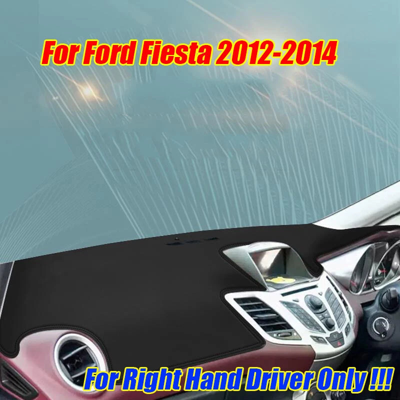 RHD Leather Dashboard Cover Pad Mat for Ford Fiesta (2012–2014)