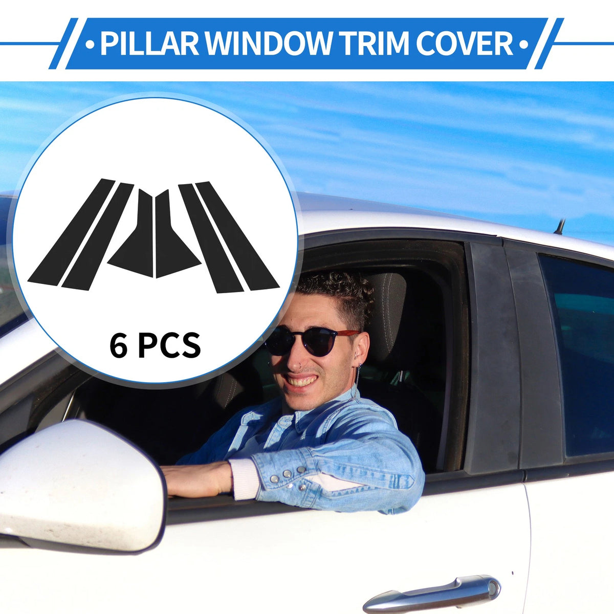 6 Pcs Door Pillar Window Trim for Kia Optima (2016-2020) Black