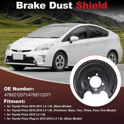 2 x Rear Left Right Brake Dust Shield for Toyota Prius (2011–2015)