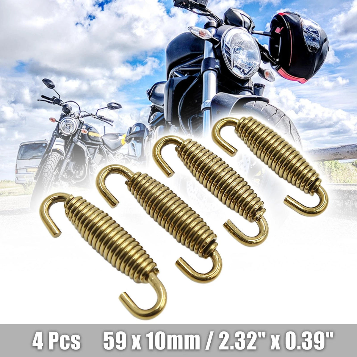 4pcs Stainless Steel Gold Tone Swivel Exhaust Pipe Springs