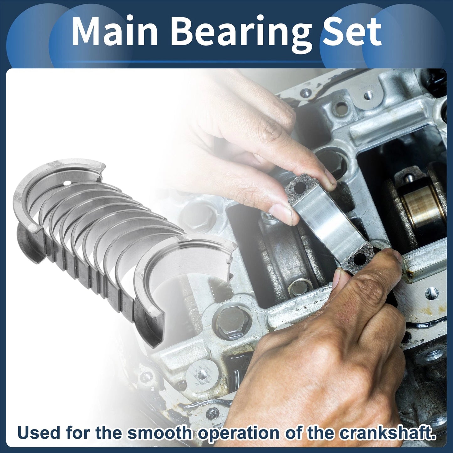 Main Bearing Set for Nissan ALMERA (1999-2000) - 10 Pcs