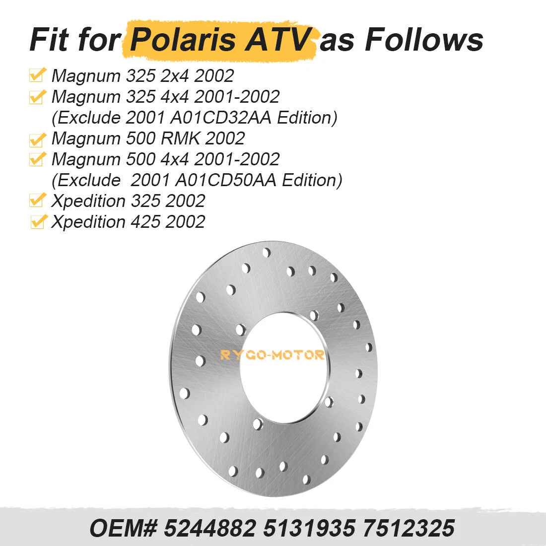 Rear Brake Disc Rotor for Polaris Magnum (2001–2006)