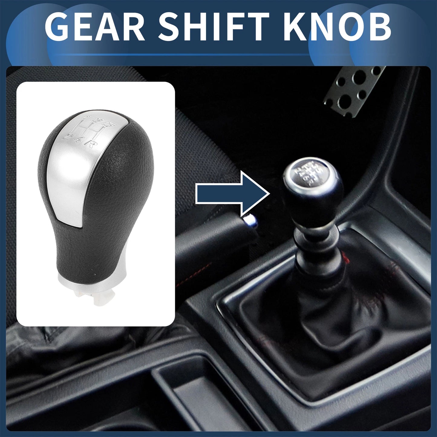 5 Speed Gear Shift Knob for Honda Civic (2012-2015) - Durable Plastic