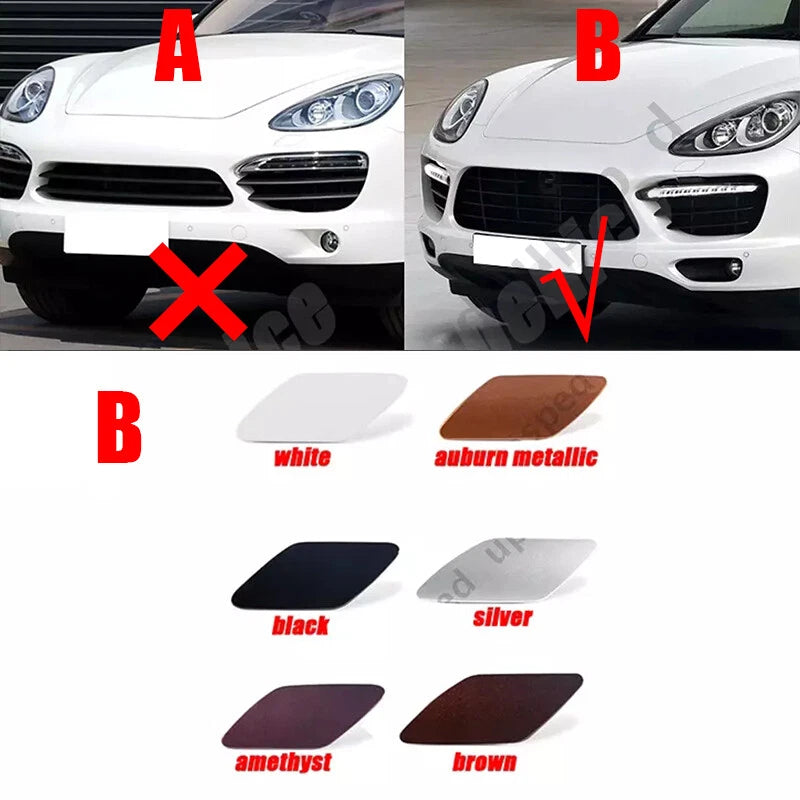 Front Bumper Headlight Washer Nozzle Cover Cap for Porsche Cayenne (2011–2014)
