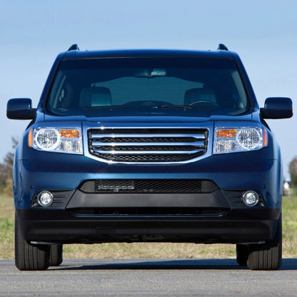 Front Bumper Fog Light Cover w/Chrome Ring for Honda Pilot (2012-2015)