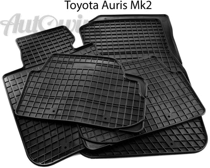 Rubber Black Floor Mats for Toyota Auris II (2013) - Left Hand Driver