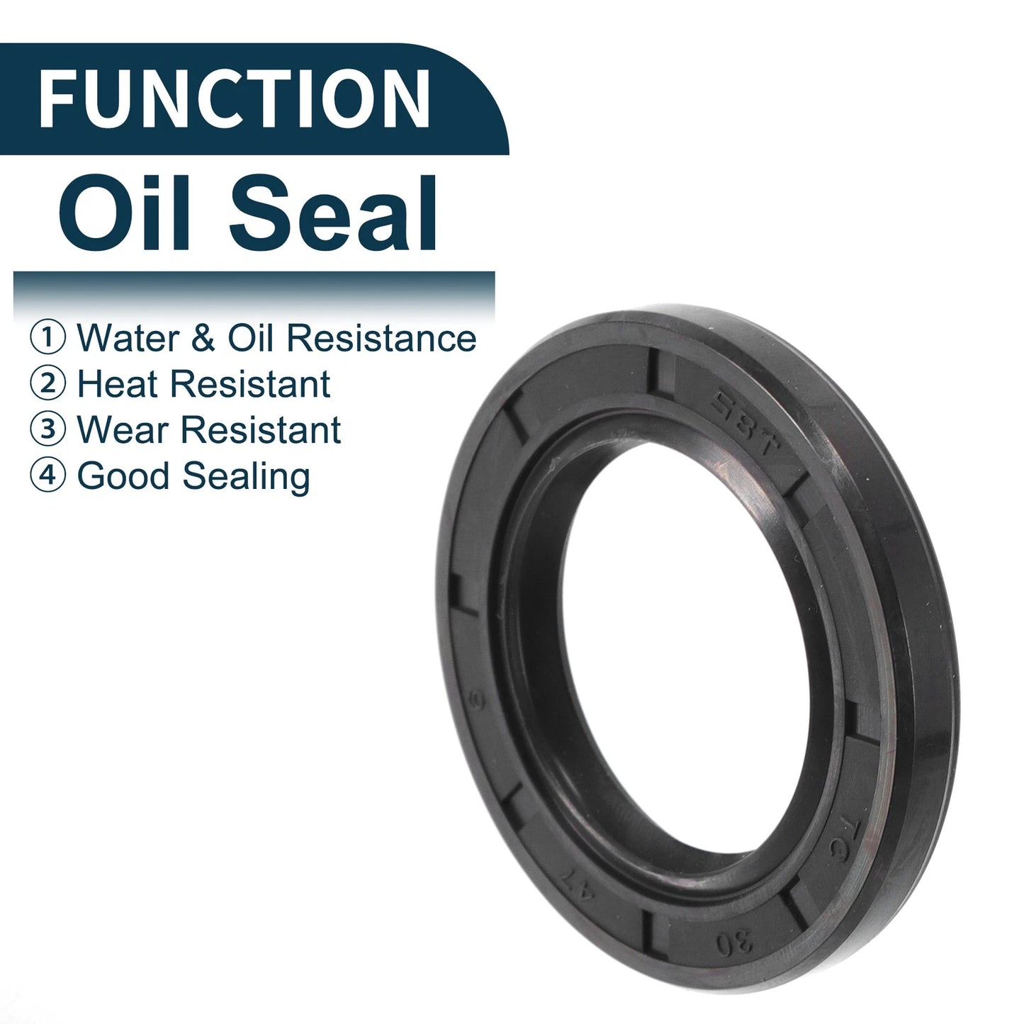 Oil Seal 5 x 30x47x6mm NBR Rubber Black Seal Ring Rotary Shaft Seal