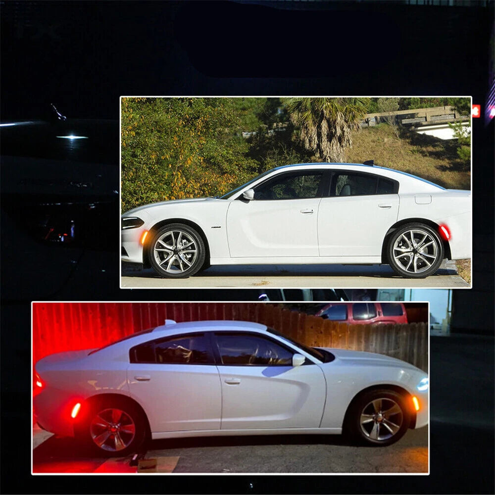 4PCS Smoked Lens LED Side Marker Lights for Dodge Charger (2015-2023)