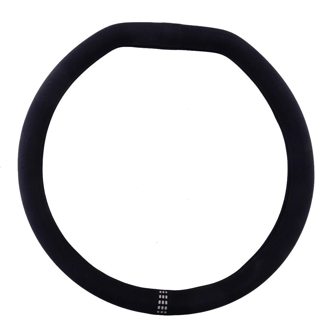 38cm D Shape Black Faux Suede Steering Wheel Cover for Universal Cars