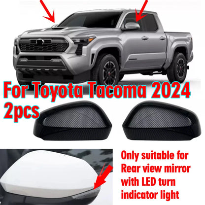 2 x Carbon Fiber Side Mirrors Rearview Trim Cover Decor for Toyota Tacoma (2024–2024)