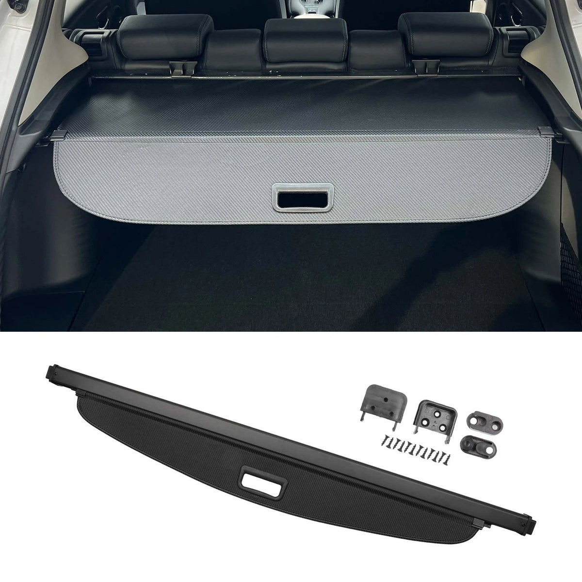 Retractable Cargo Cover for Kia Seltos (2020-2024) Black Carbon Fiber