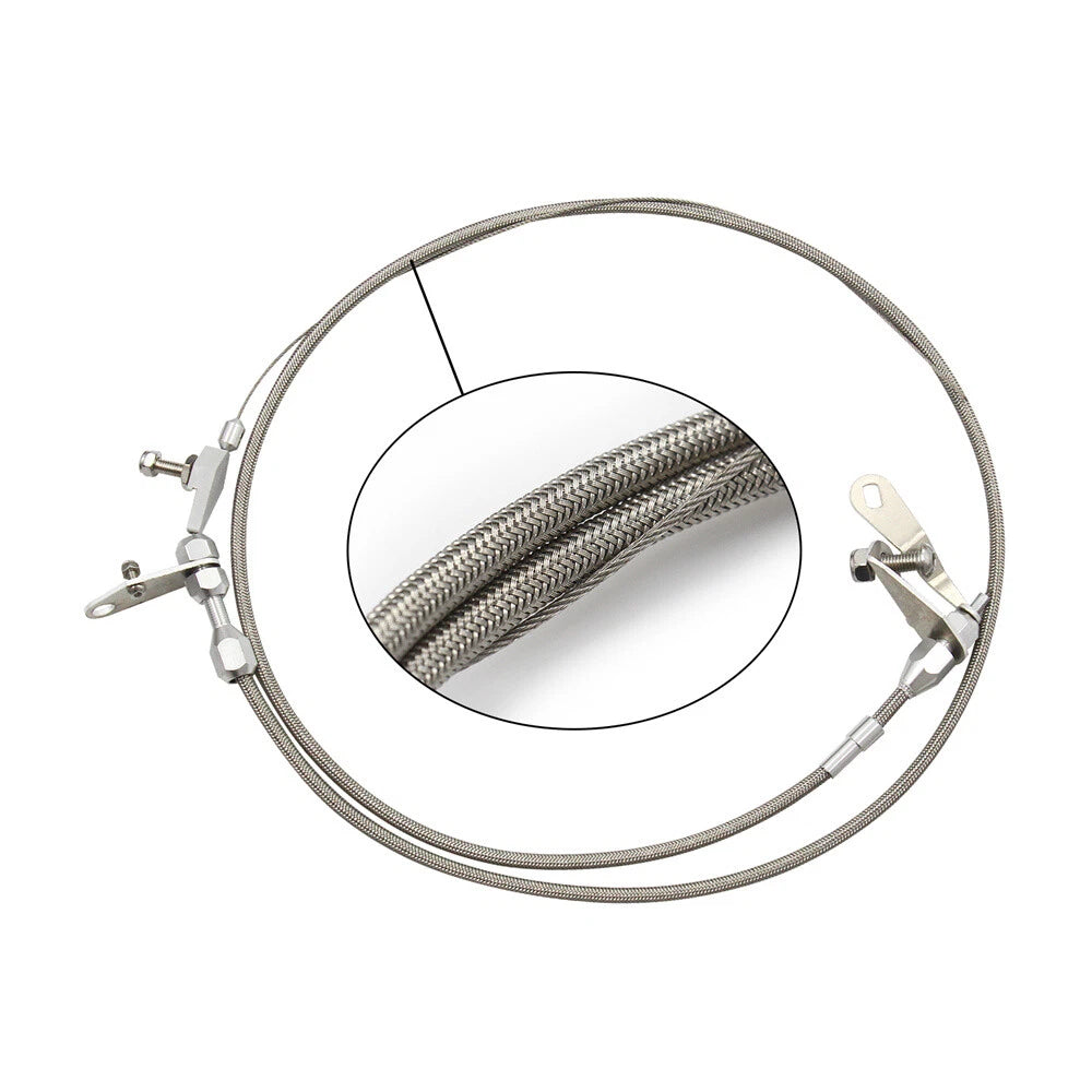 Stainless Steel Braided Kick Down Cable for Ford C6 Transmission (1966-1996)