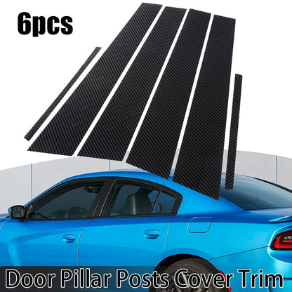 Carbon Black Window Door Trim Covers for Dodge Charger (2011-2021)