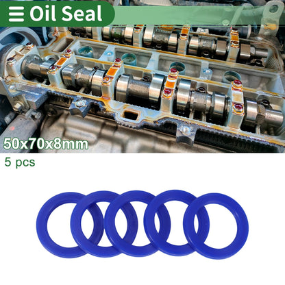 Oil Seal / 50x70x8mm 5 Pcs / Seal Ring Rotary Shaft TPU Blue for Car
