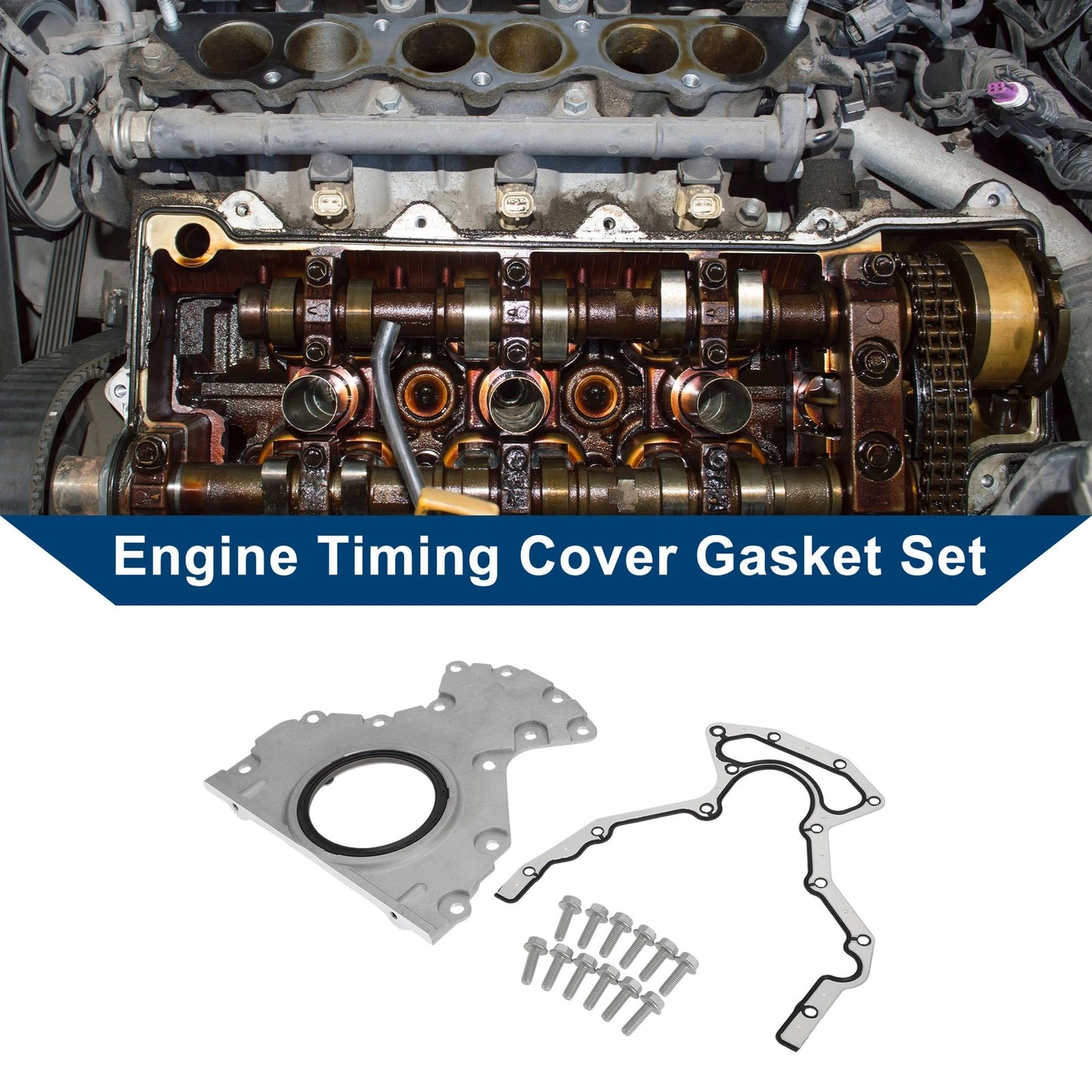 Timing Cover Gasket Set 6.0L 6.2L 4.8L 5.3L for GMC Chevy