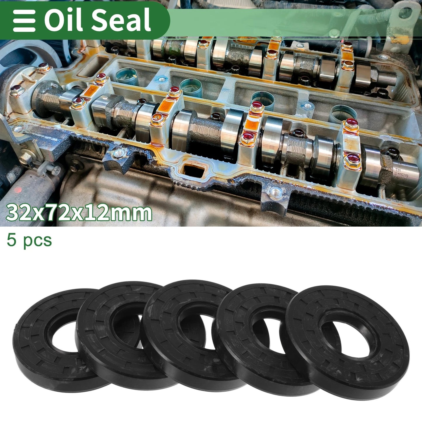 Oil Seal / 32x72x12mm / Seal Ring Rotary Shaft Seal NBR Rubber 5 Pcs