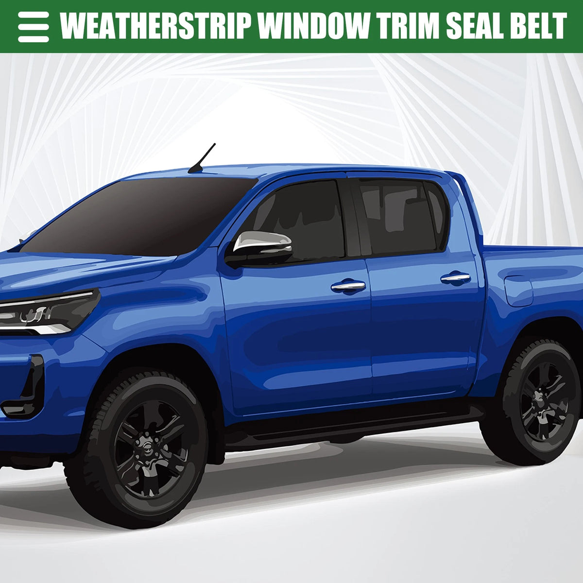 Pair Front Left Right Window Belt Weatherstrip for Toyota Hilux (2005-2014)