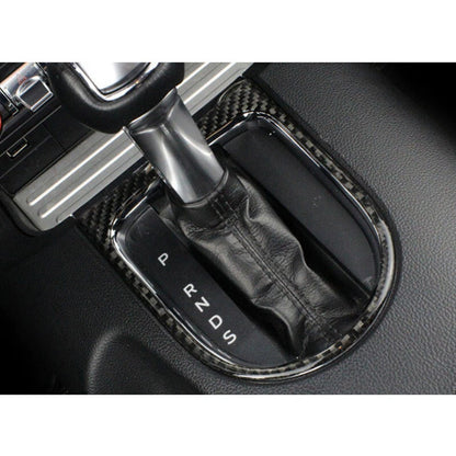 Carbon Fiber Gear Shifter Bezel Cover Trim For Ford Mustang 2014- 2018