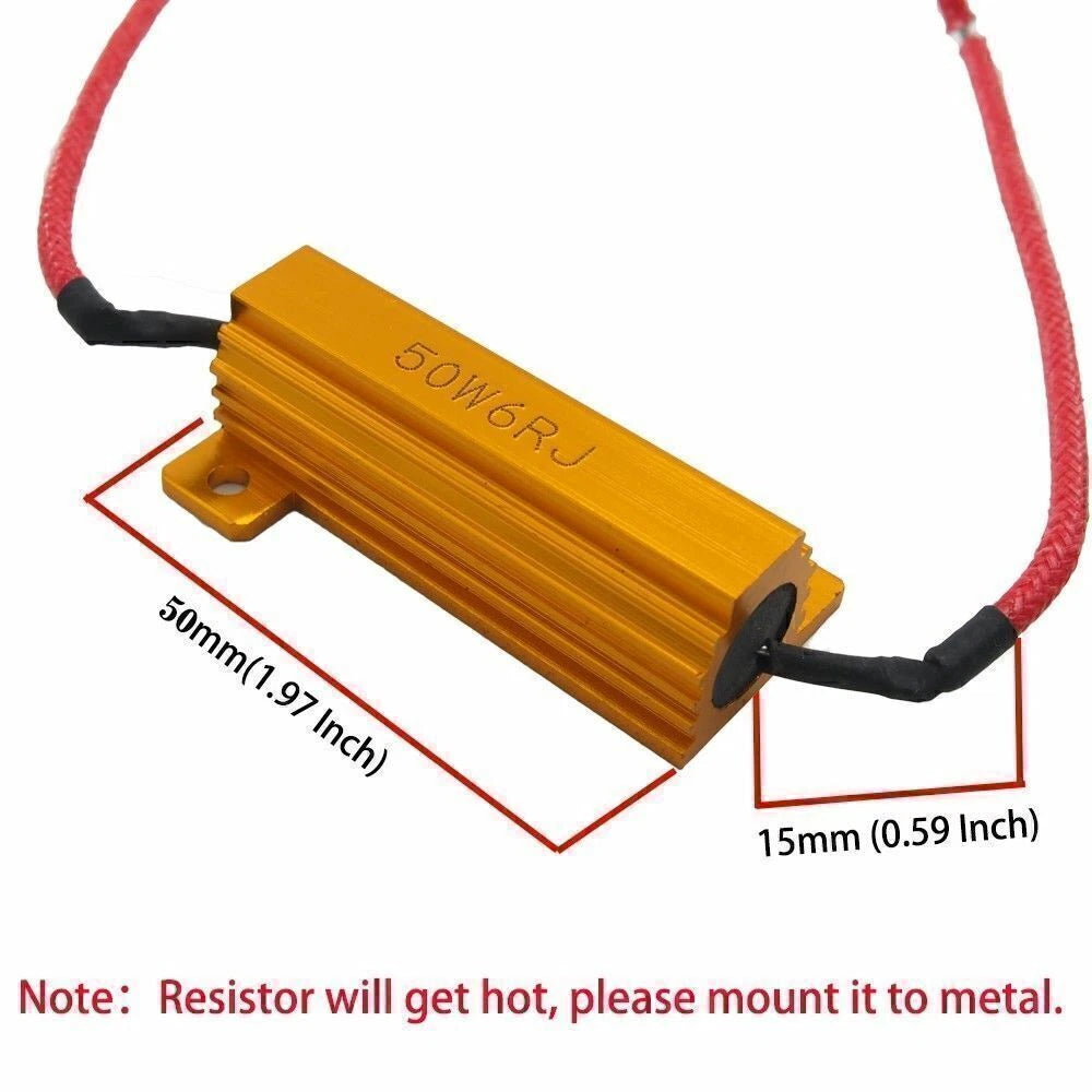 6-ohm 50W Load Resistor for LED Bulb Fast Hyper Flash Turn Signal Kit (N/A)