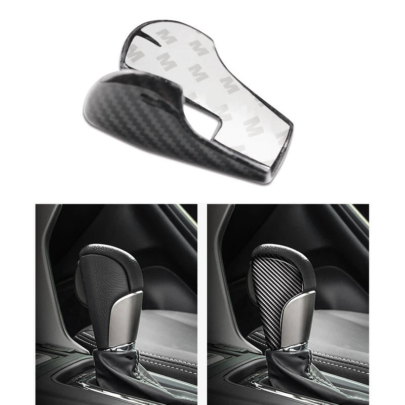 Car Carbon Fiber Side Gear Shift Knob Cover Trim Fit For Subaru Forester 2013-18