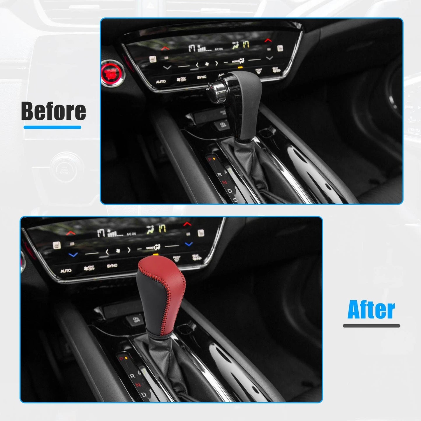 Black Red Gear Shifter Knob Cover for Mazda 3 (2014-2018)