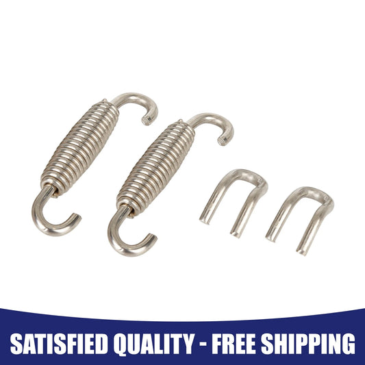 Motorcycle Exhaust Pipe System Muffler Coil Spring w Hooks 2 x for Universal