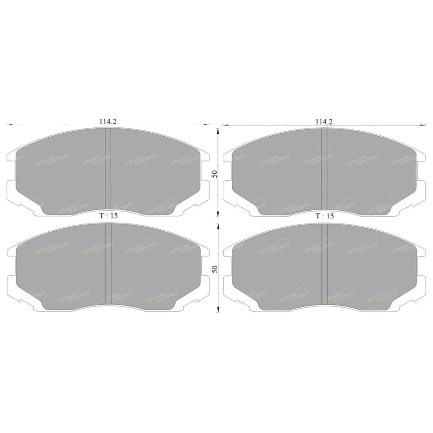 Front Disc Brake Pad Set for Mitsubishi Lancer CC 1.6L 4G92 (1992-1996)