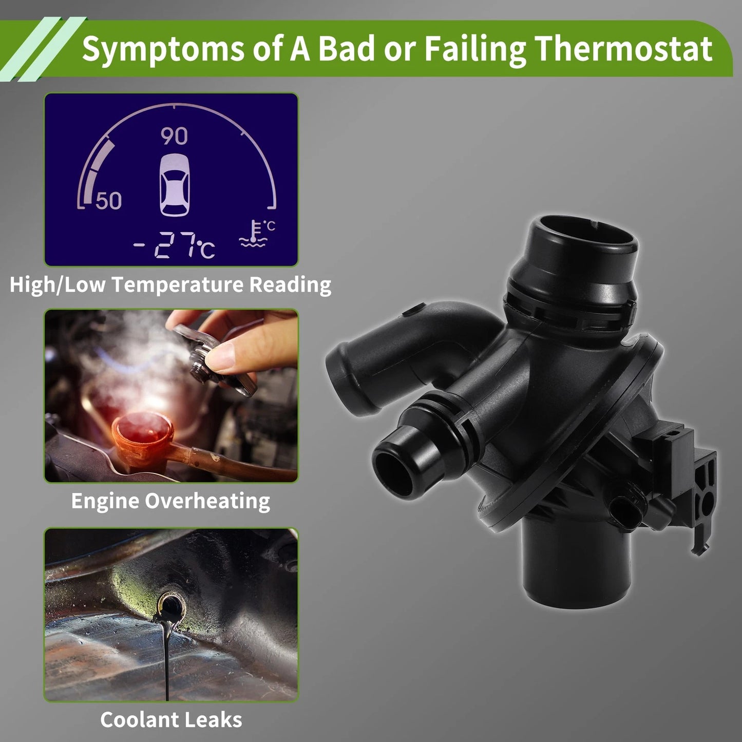 Engine Coolant Thermostat Housing for BMW 530i, 740i (2012-2013)