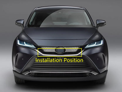 Steel Front Upper Grille Cover Trim for Toyota Harrier Venza (2020-2024)