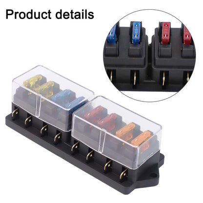 Compact 8 Way Fuse Box Holder LED Circuit for Car