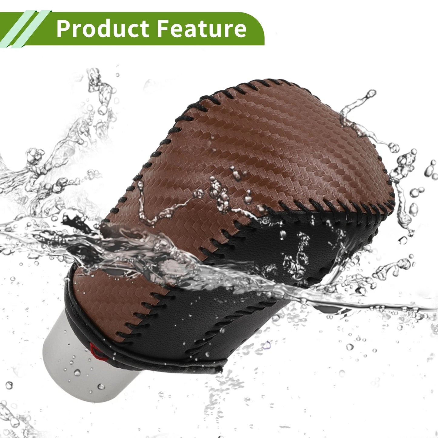 Car Gear Shift Knob Cover for Honda Civic (2016-2021) Brown Carbon Fiber