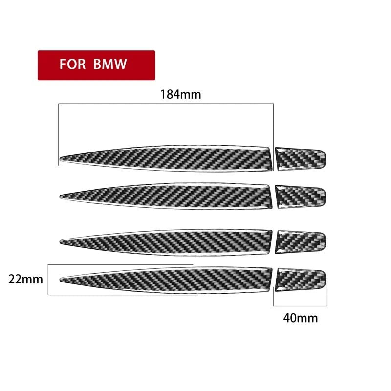 Real Carbon Fiber Outer Door Handle Cover Strip Trim Fit For BMW X5 X6 2014-2019