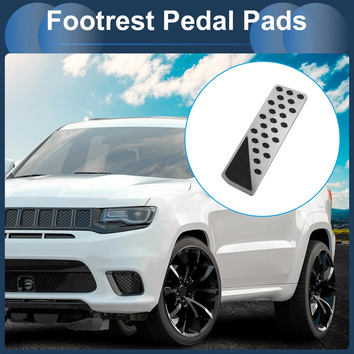 Footrest Pedal Cover for Jeep Grand Cherokee (2022-2025) - Silver Tone