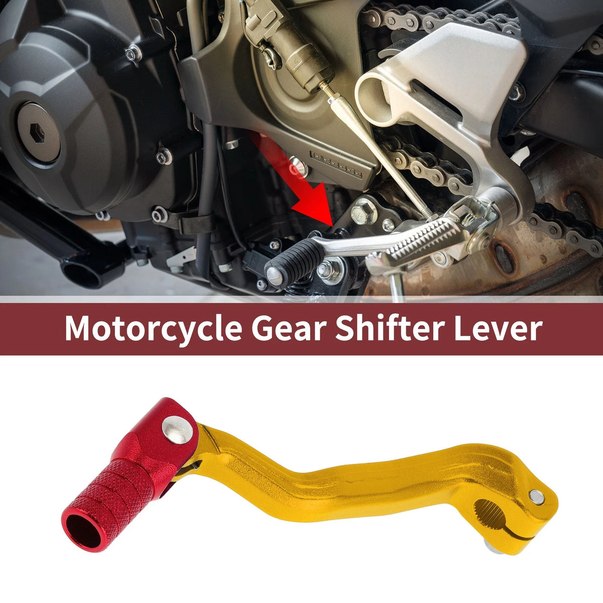 Folding Motorcycle Gear Shifter Lever for Bosuer M4 Gold Tone