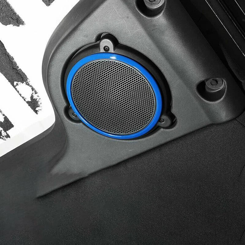 Blue Top Roof Speaker Trim Ring Covers for Jeep Wrangler (2007-2014)