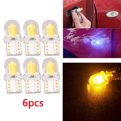 6 x T10 194 168 W5W COB LED Canbus Yellow Car Width Light Bulbs for Various Models