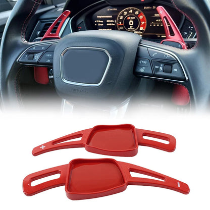 Red Steering Wheel Paddle Shifter Extensions for Audi A3 A4 A5 Q3 Q5 Q7 Q8