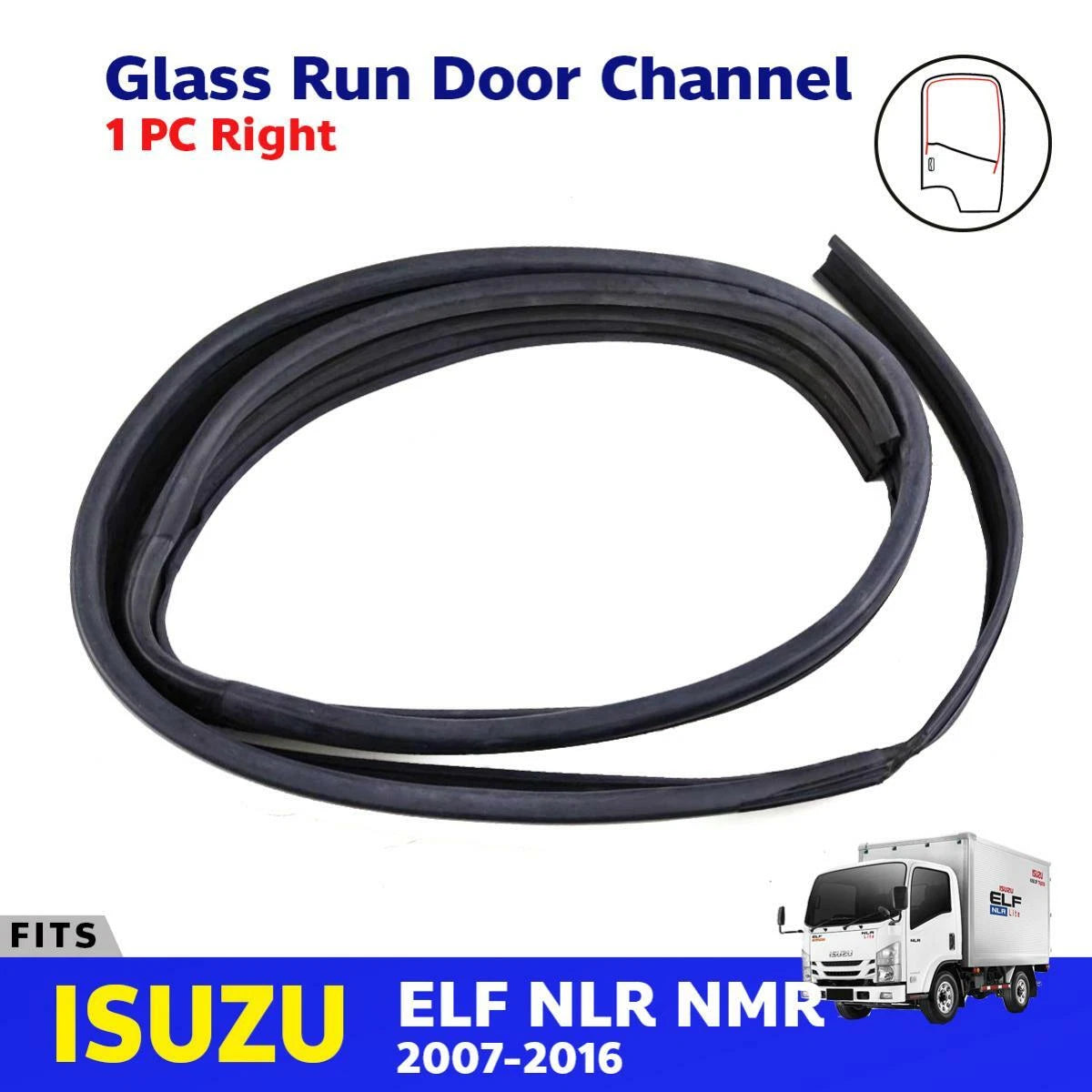 Glass Run Door Channel Weatherstrip Right Fits Isuzu ELF NQR NLR Truck 2007-16